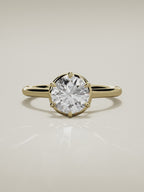 The Orbe round lab-grown diamond solitaire in 14K yellow gold, 360 turntable video