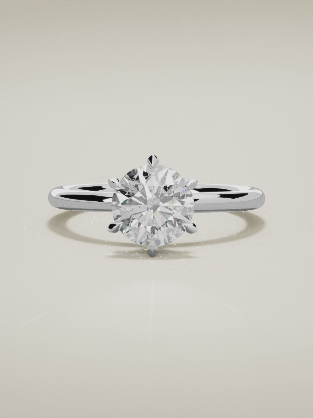 The Velo round lab-grown diamond solitaire in 14K white gold, 360 turntable video