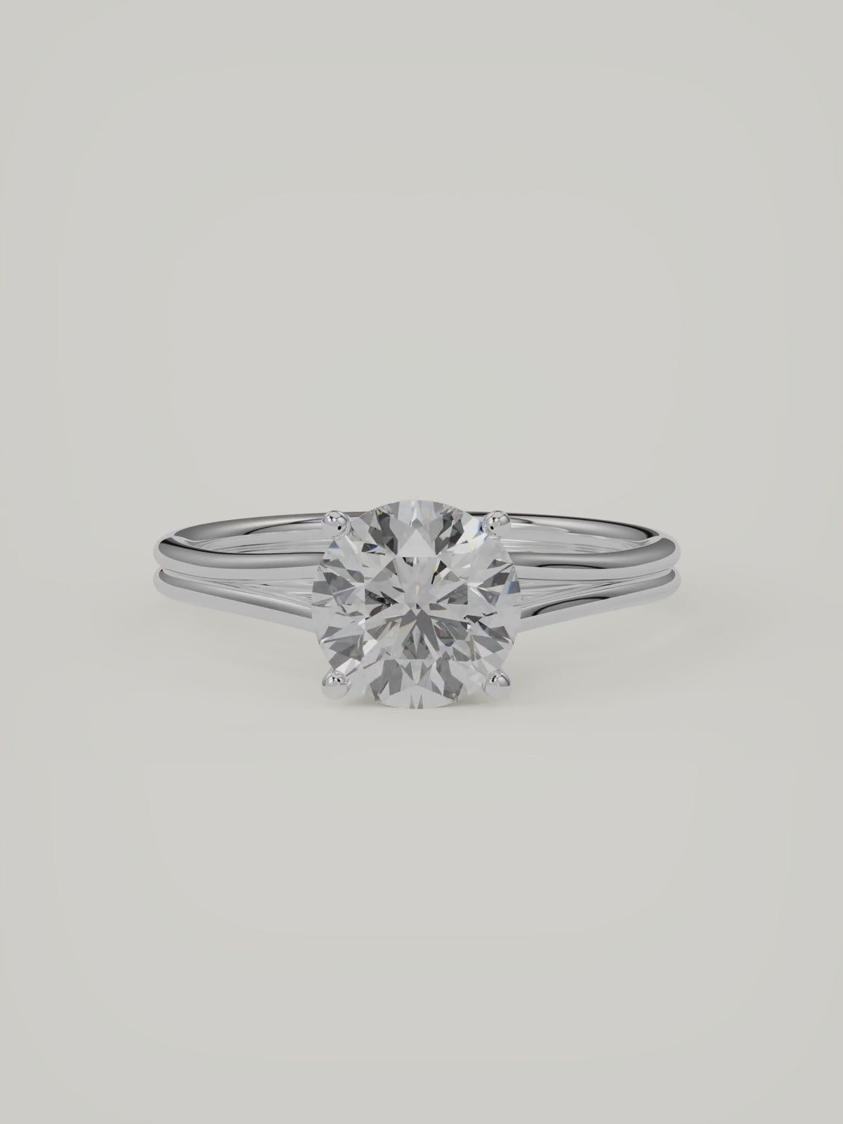 The Duo | Round Solitaire — 14K White Gold — Video
