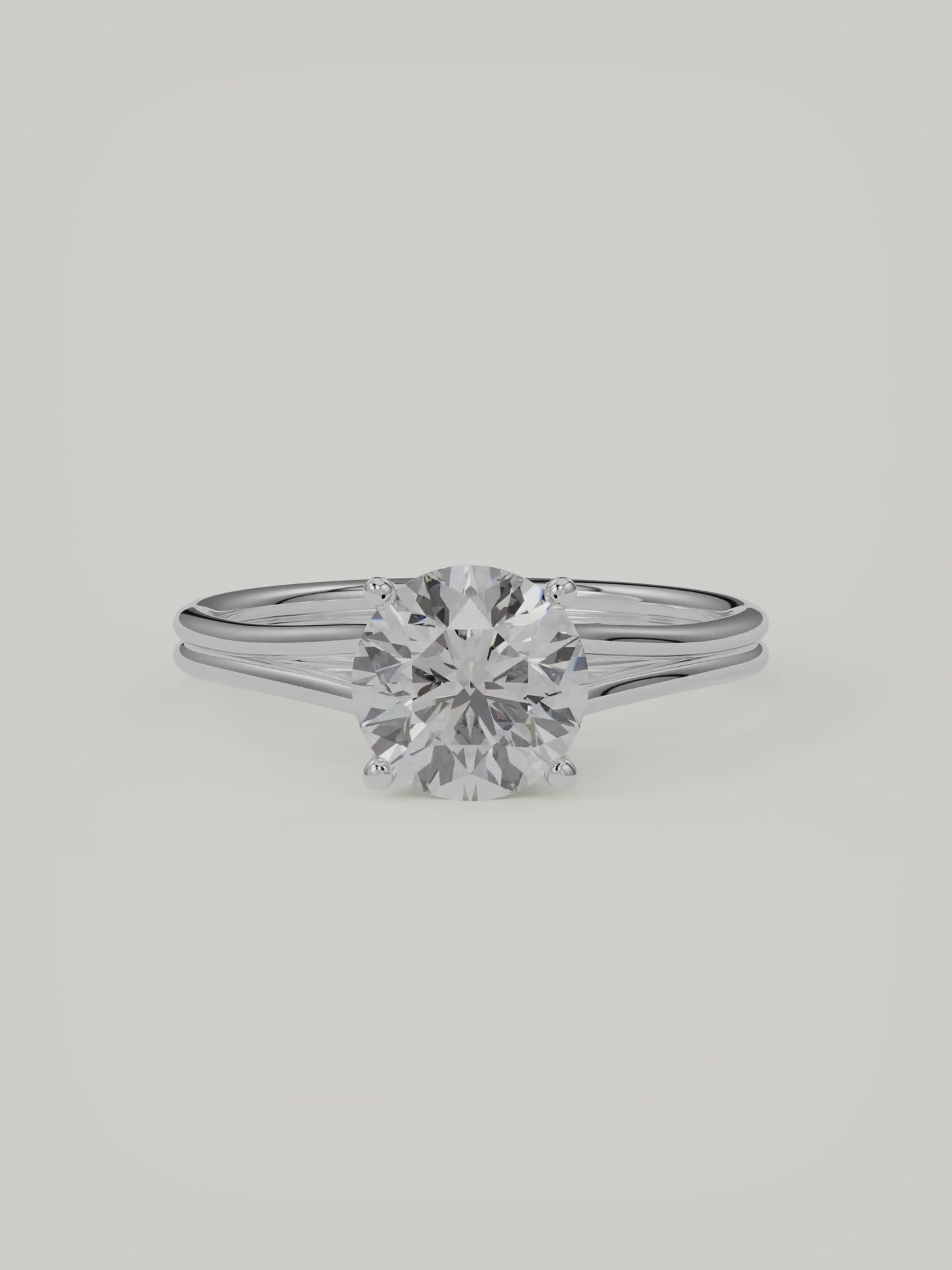 The Duo | Round Solitaire — 14K White Gold — Video