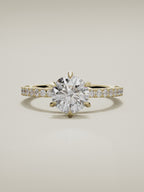 The Vitral round lab-grown diamond solitaire in 14K yellow gold, 360 turntable video