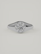 The Cala | Round Bezel Solitaire — 14K White Gold — Video