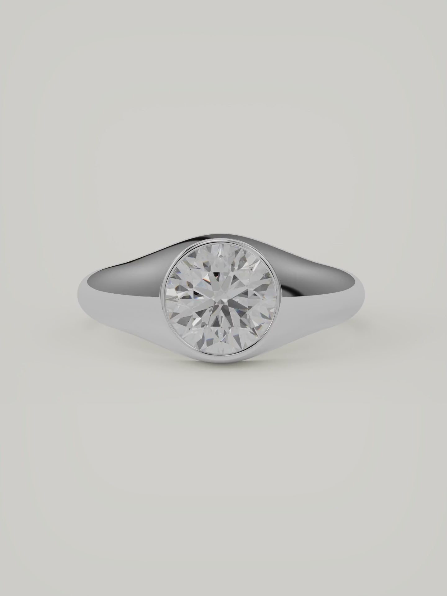 The Cala | Round Bezel Solitaire — 14K White Gold — Video