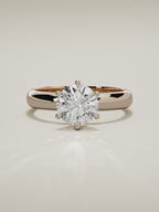 The Fina round lab-grown diamond solitaire in 14K rose gold, 360 turntable video