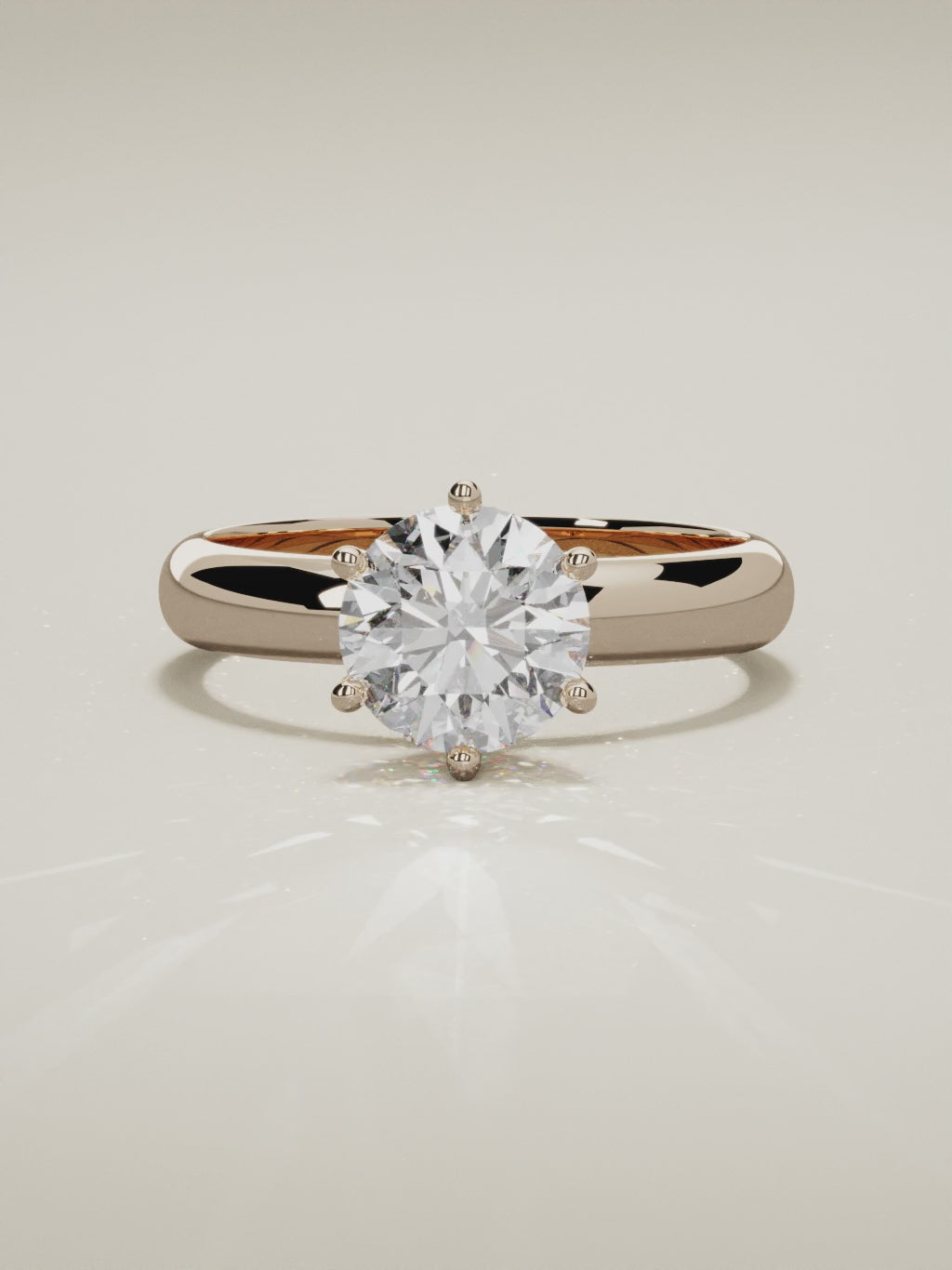 The Fina round lab-grown diamond solitaire in 14K rose gold, 360 turntable video