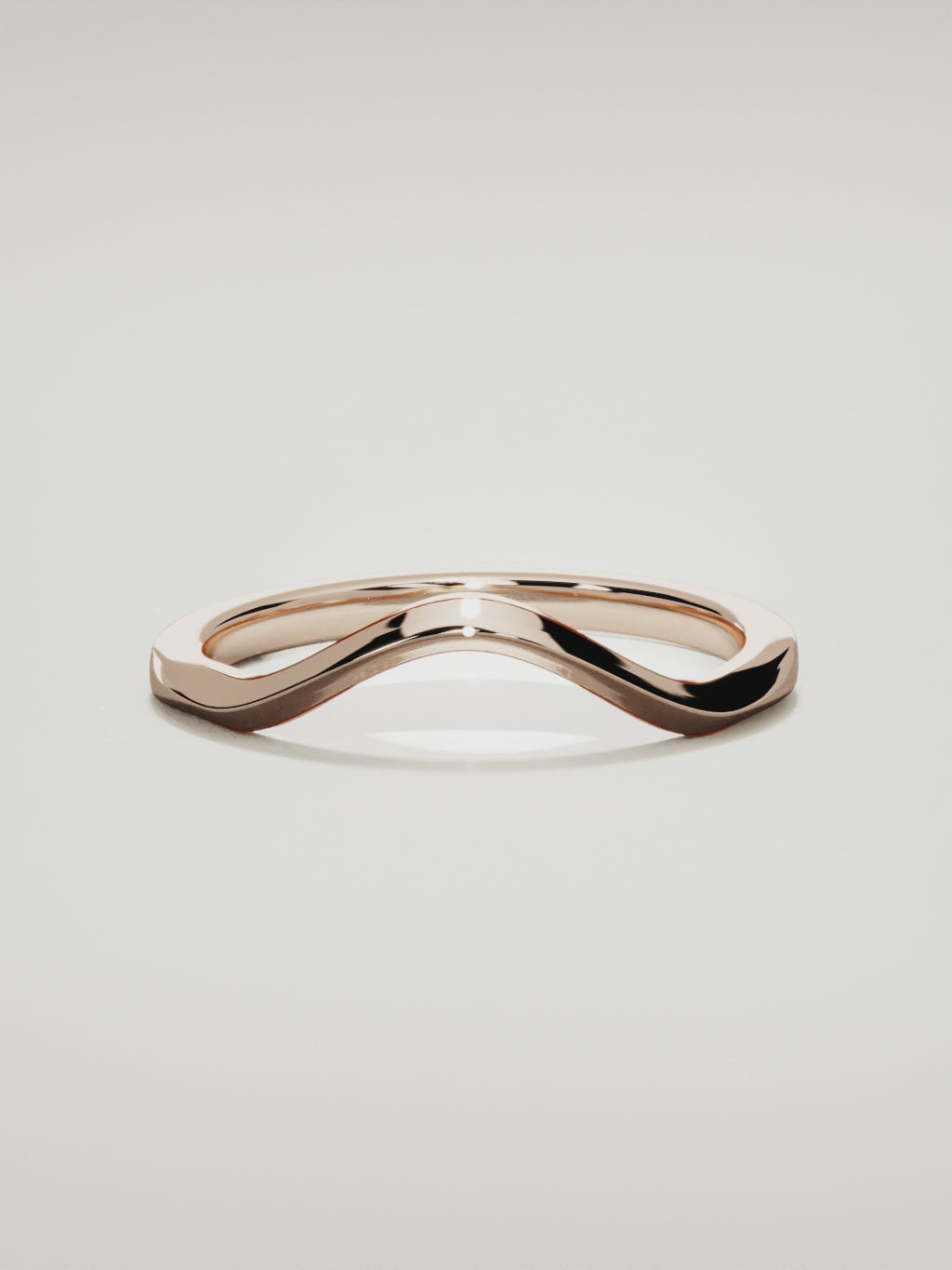The Eco contour wedding band in 14K rose gold, 360 turntable video