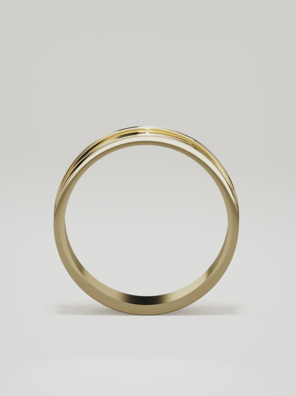 The Valle channel men's wedding band in 14K yellow gold, 5 mm, 360 turntable video