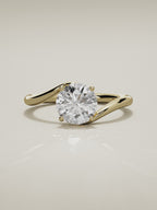 The Ola round lab-grown diamond solitaire in 14K yellow gold, 360 turntable video