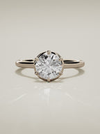 The Orbe round lab-grown diamond solitaire in 14K rose gold, 360 turntable video