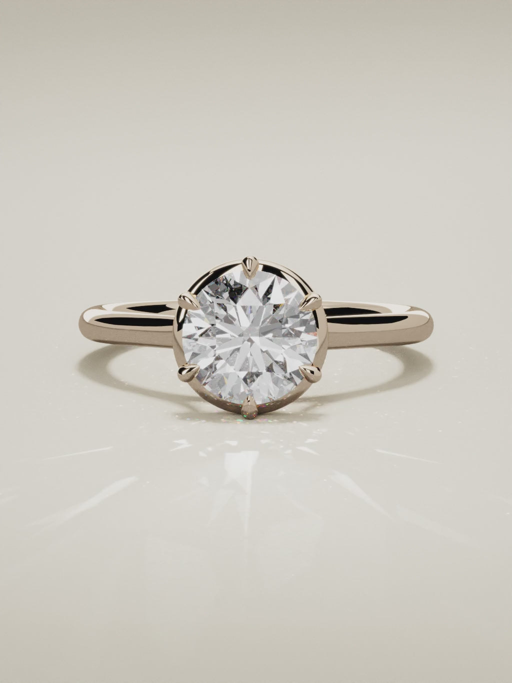 The Orbe round lab-grown diamond solitaire in 14K rose gold, 360 turntable video