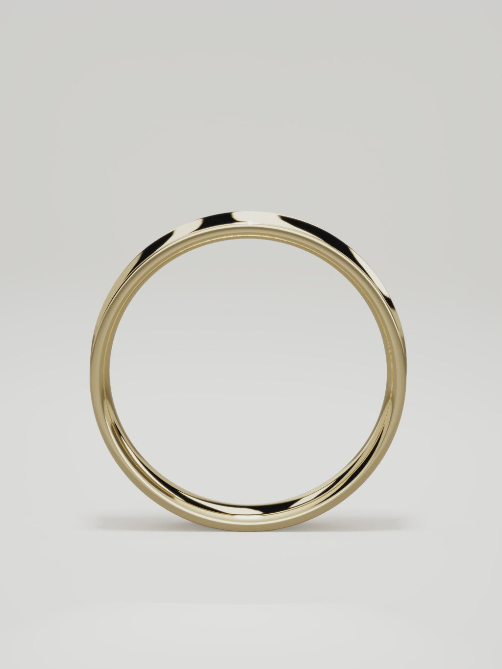 The Calma comfort-fit flat men's wedding band in 14K yellow gold, 4 mm, 360 turntable video