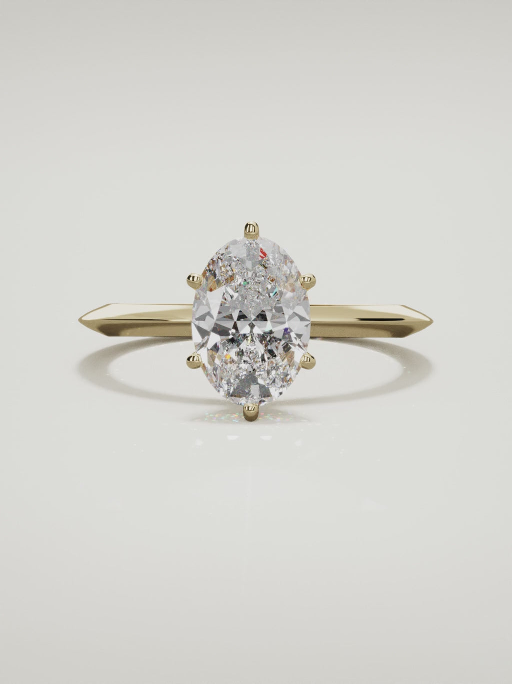 The Prisma oval lab-grown diamond solitaire in 14K yellow gold, 360 turntable video