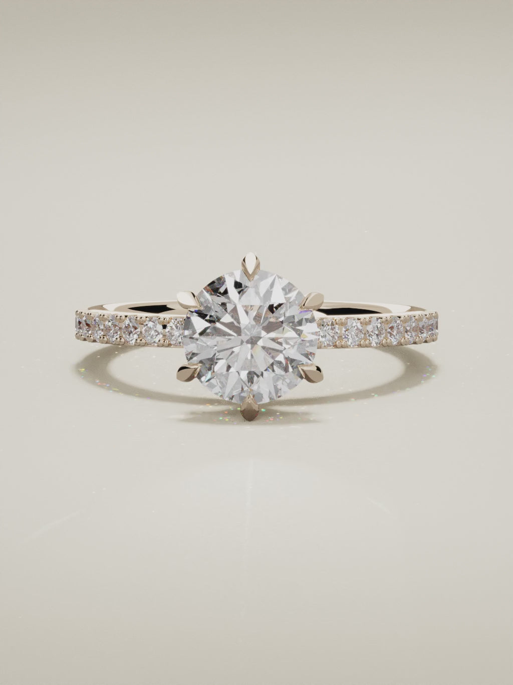 The Vitral round lab-grown diamond solitaire in 14K rose gold, 360 turntable video