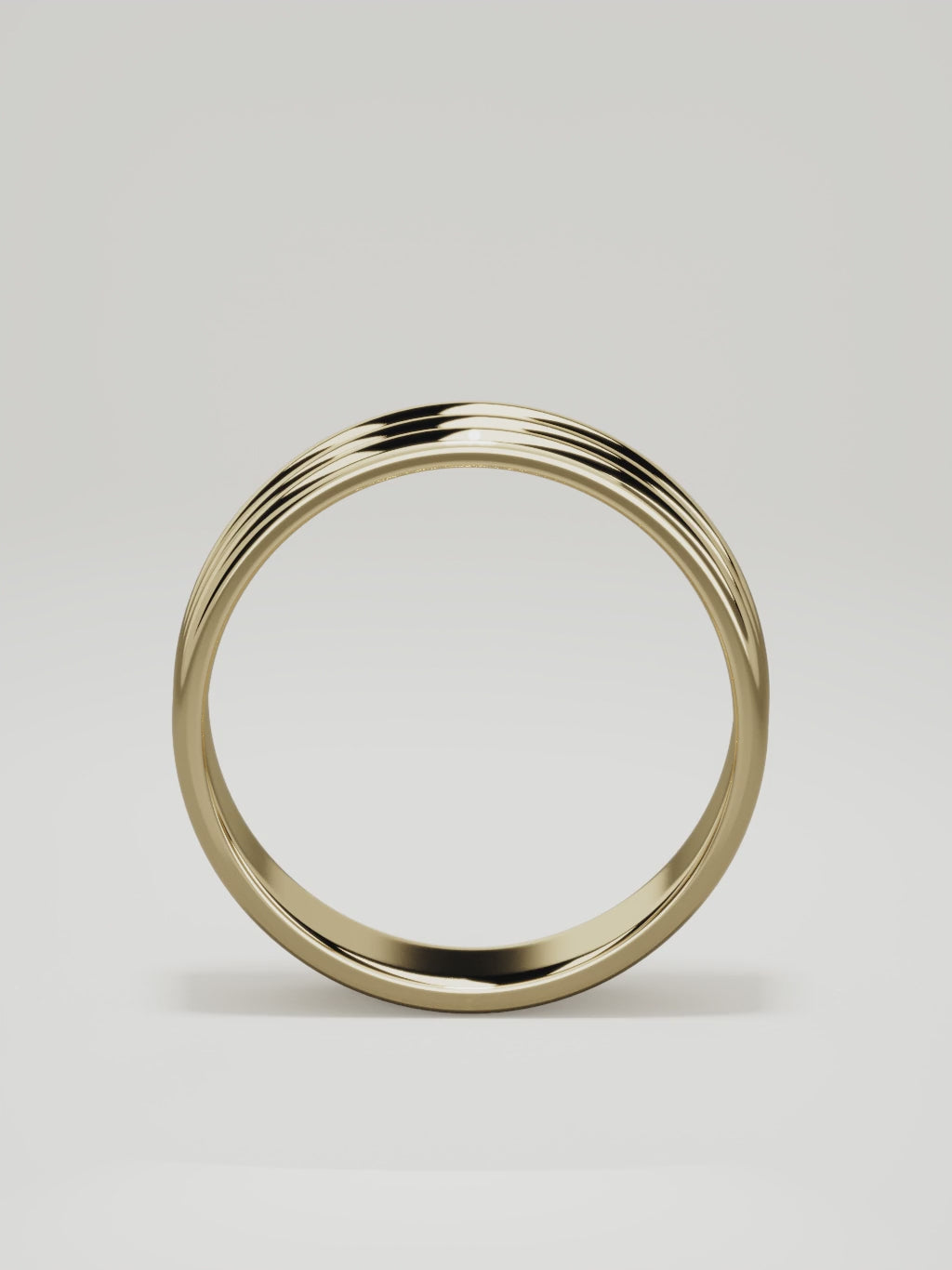 The Doble double-groove men's wedding band in 14K yellow gold, 7 mm, 360 turntable video