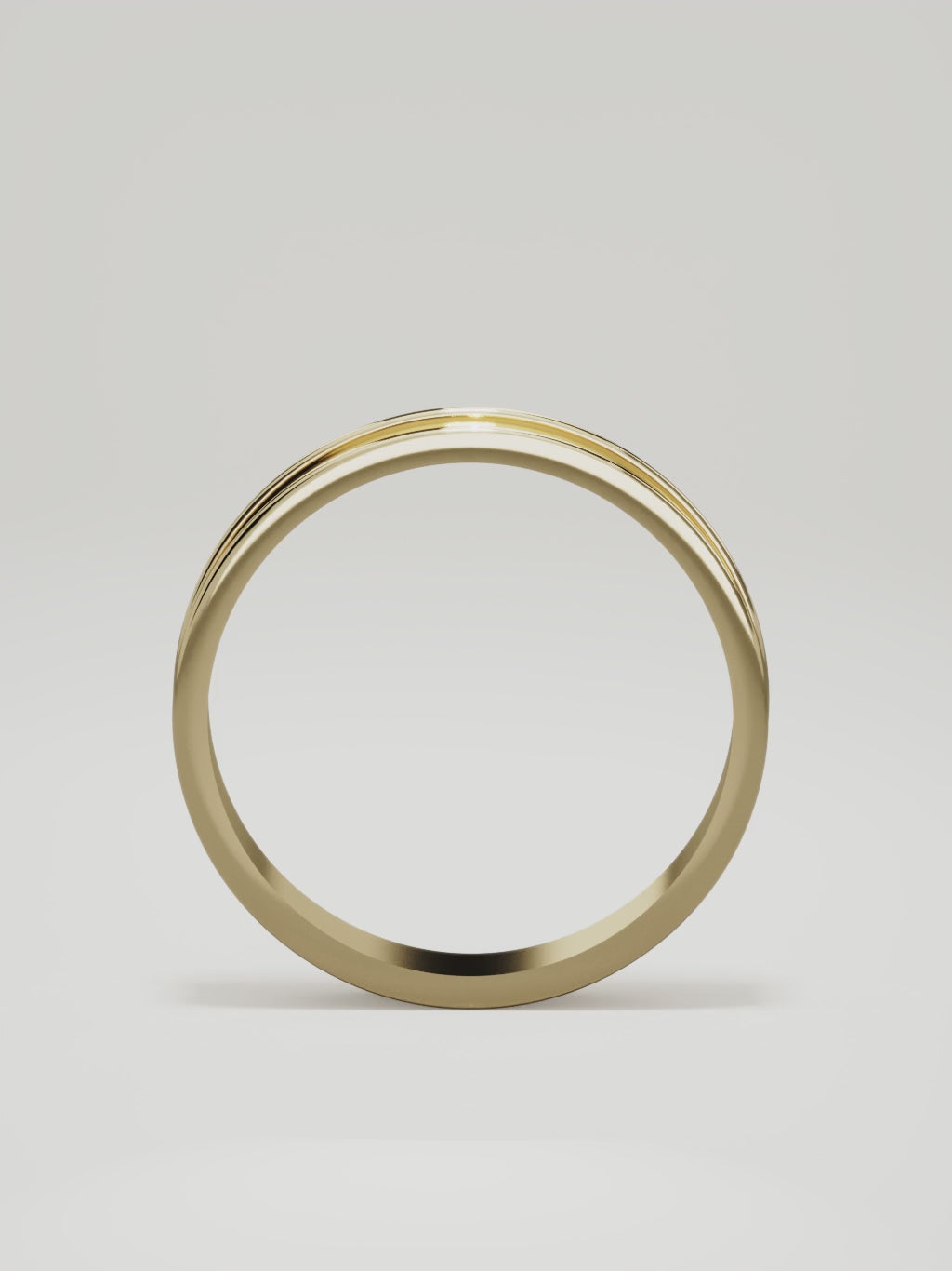 The Valle channel men's wedding band in 14K yellow gold, 4 mm, 360 turntable video