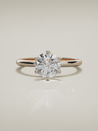 The Dalia round lab-grown diamond solitaire in 14K rose gold, 360 turntable video