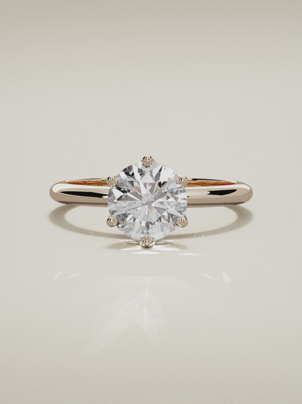 The Dalia round lab-grown diamond solitaire in 14K rose gold, 360 turntable video