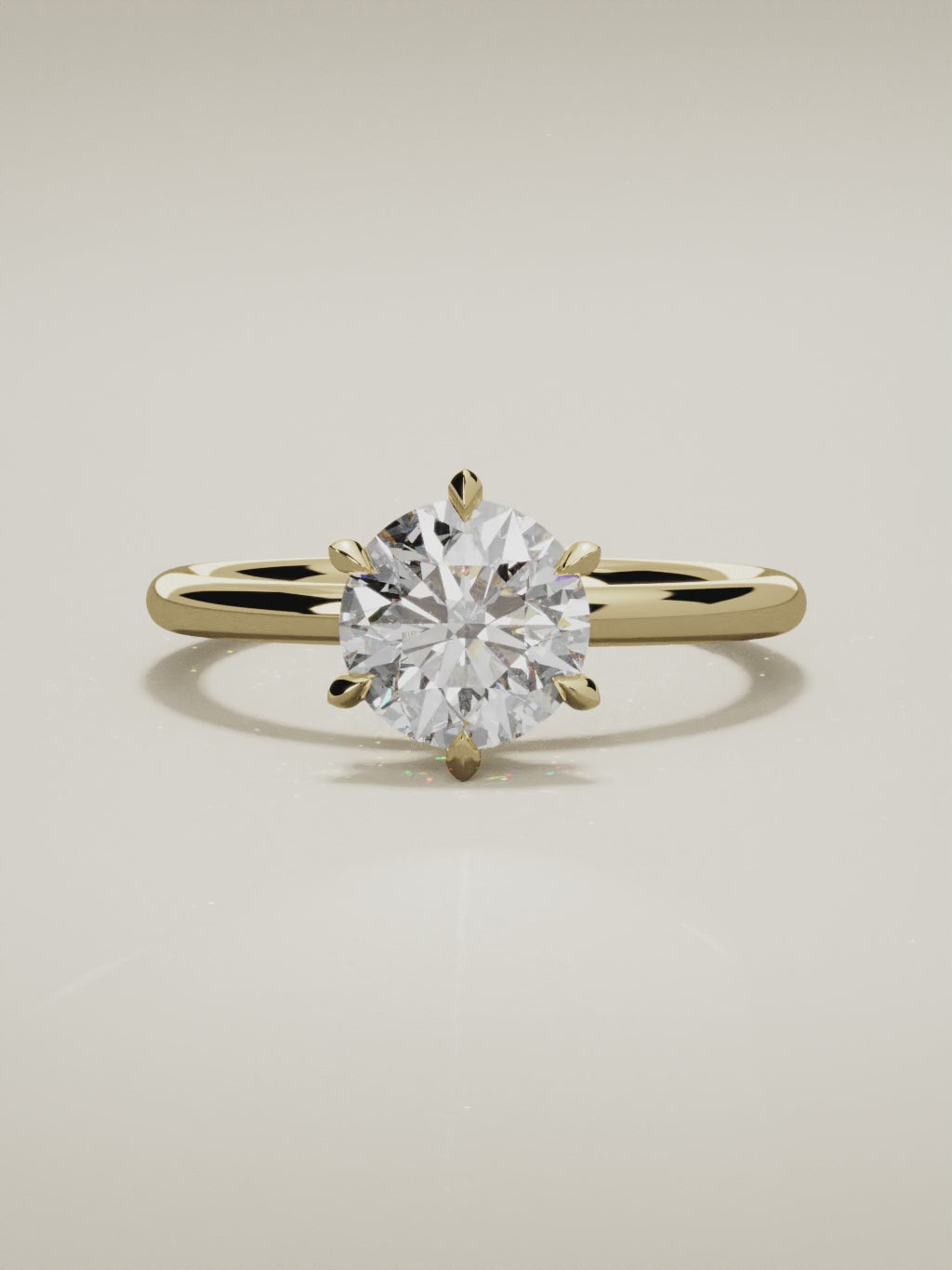 The Velo round lab-grown diamond solitaire in 14K yellow gold, 360 turntable video