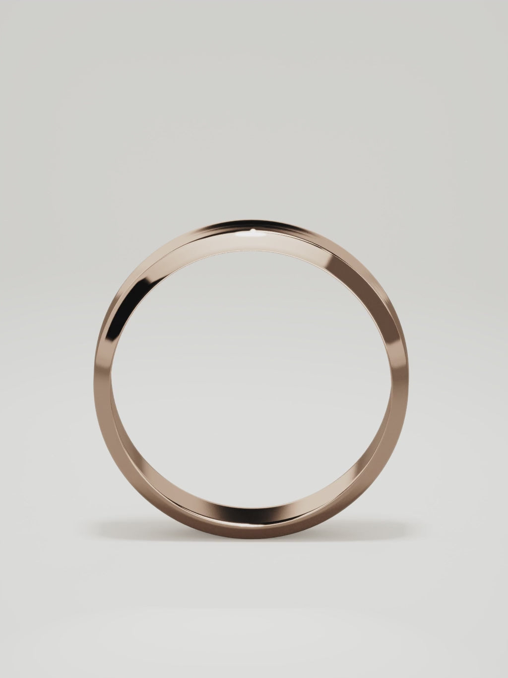 The Canto chamfered-edge men's wedding band in 14K rose gold, 6 mm, 360 turntable video