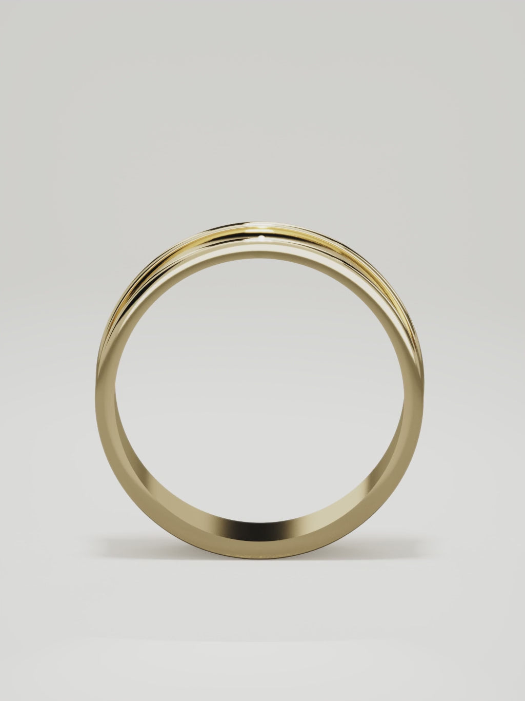 The Valle channel men's wedding band in 14K yellow gold, 6 mm, 360 turntable video