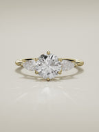The Gala round lab-grown diamond solitaire in 14K yellow gold, 360 turntable video
