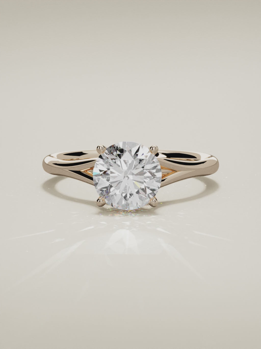The Lazo round lab-grown diamond solitaire in 14K rose gold, 360 turntable video