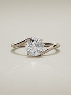 The Ola round lab-grown diamond solitaire in 14K rose gold, 360 turntable video