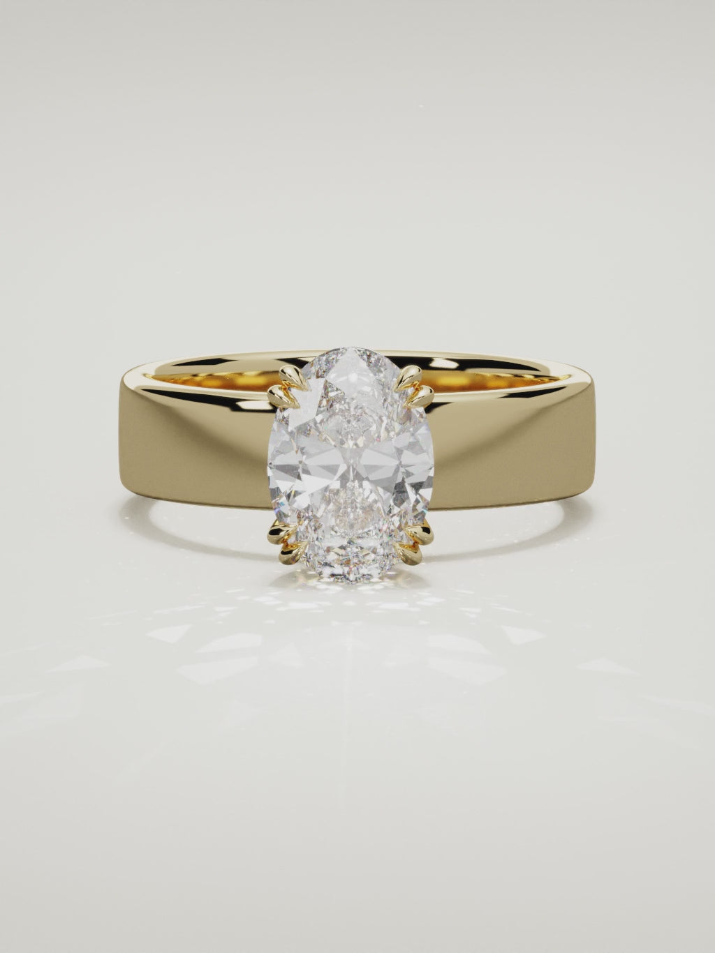 The Nova oval lab-grown diamond solitaire in 14K yellow gold, 360 turntable video