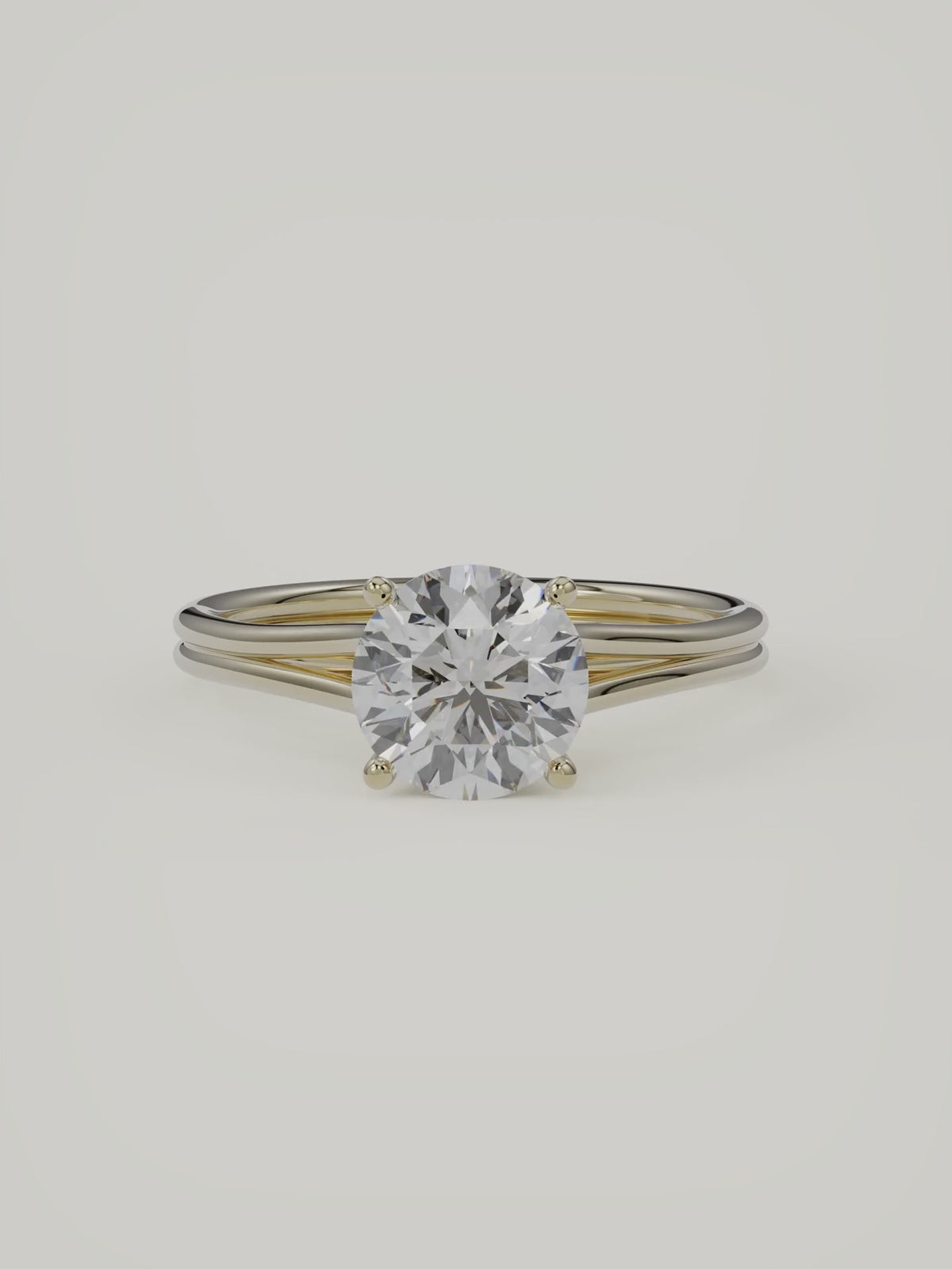 The Duo | Round Solitaire — 14K Yellow Gold — Video