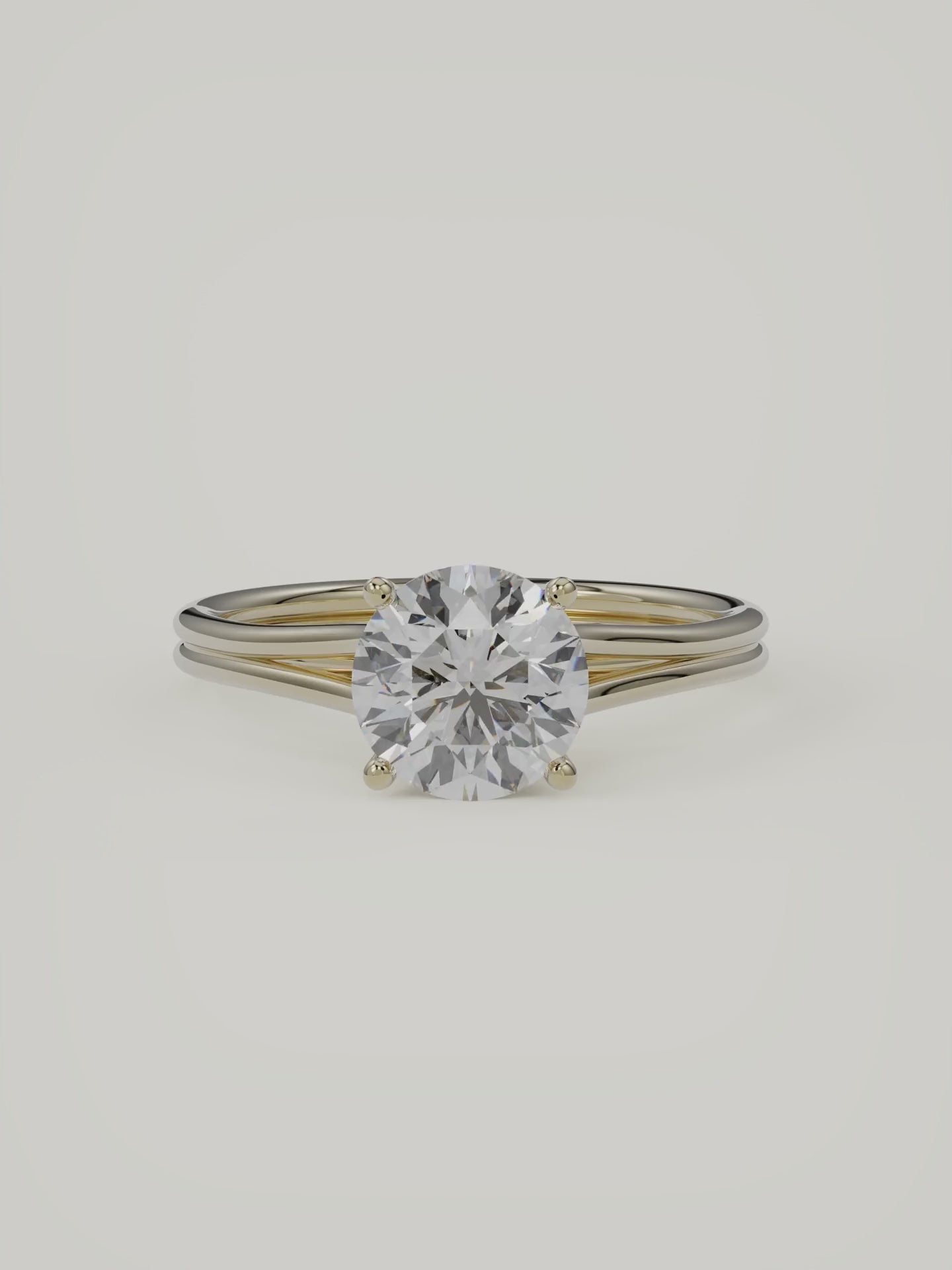The Duo | Round Solitaire — 14K Yellow Gold — Video