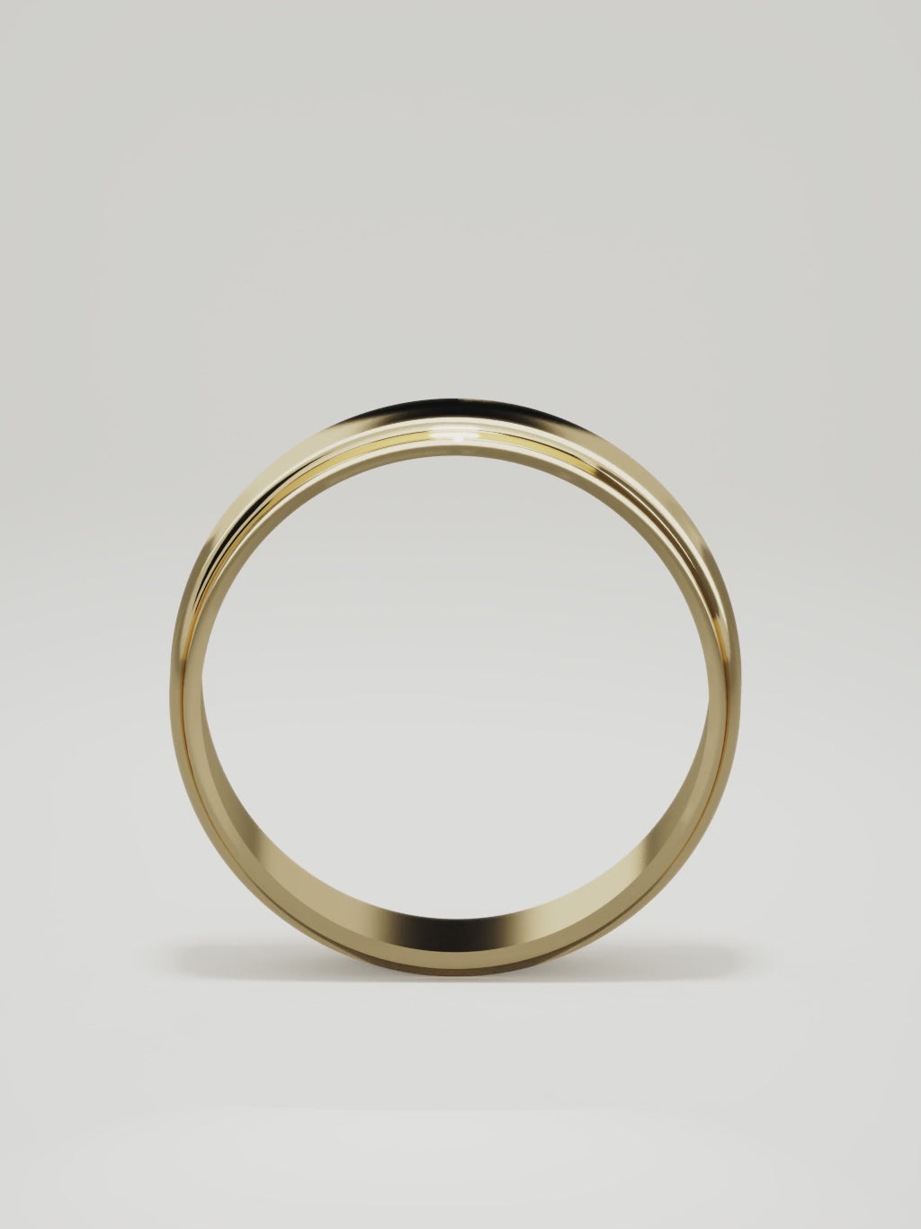 The Marco beveled-edge men's wedding band in 14K yellow gold, 6 mm, 360 turntable video