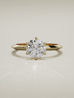 The Nave round lab-grown diamond solitaire in 14K yellow gold, 360 turntable video