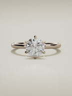 The Alba round lab-grown diamond solitaire in 14K rose gold, 360 turntable video
