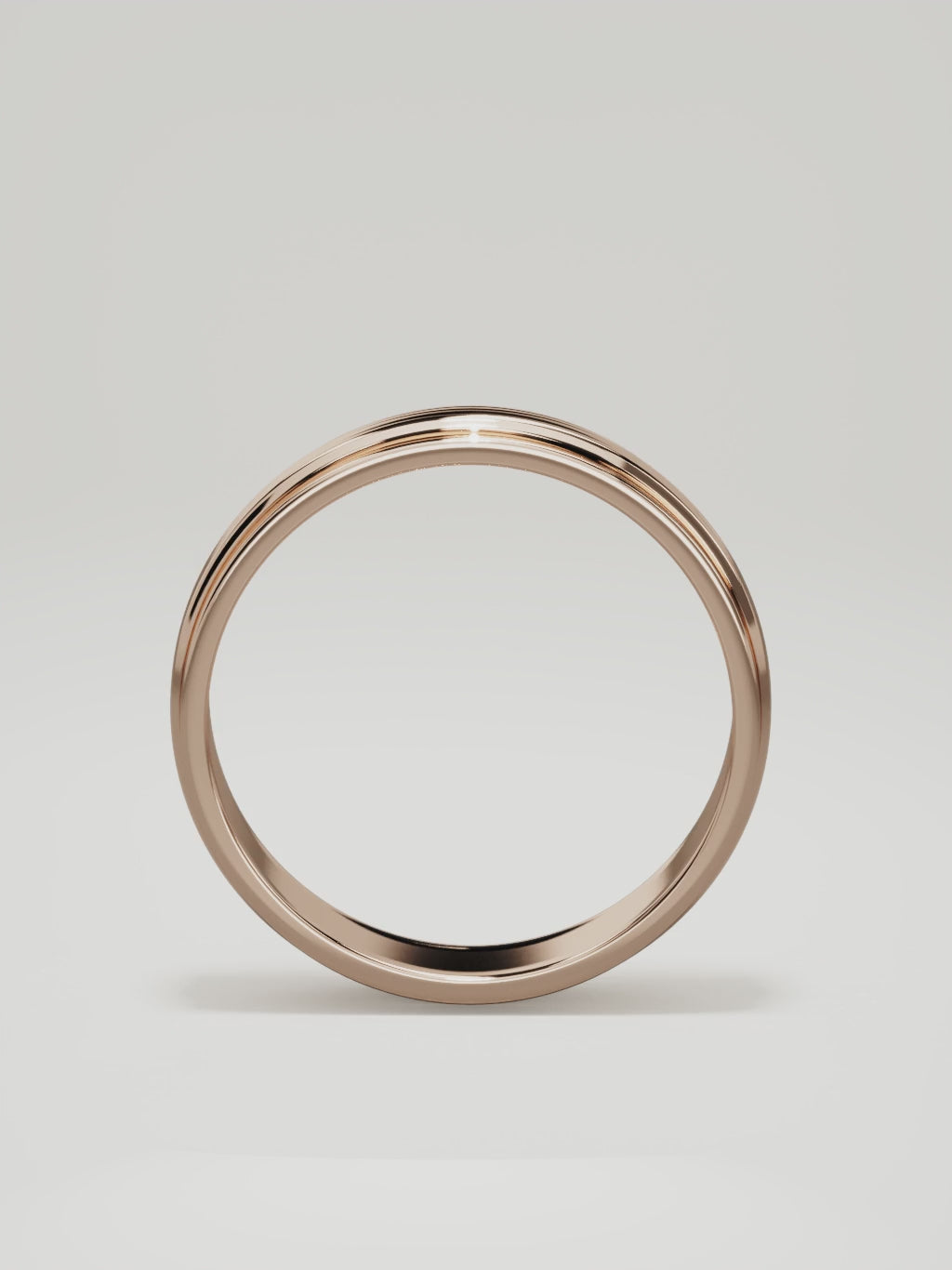 The Linea center-ridge men's wedding band in 14K rose gold, 6 mm, 360 turntable video