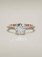The Vera round lab-grown diamond solitaire in 14K rose gold, 360 turntable video