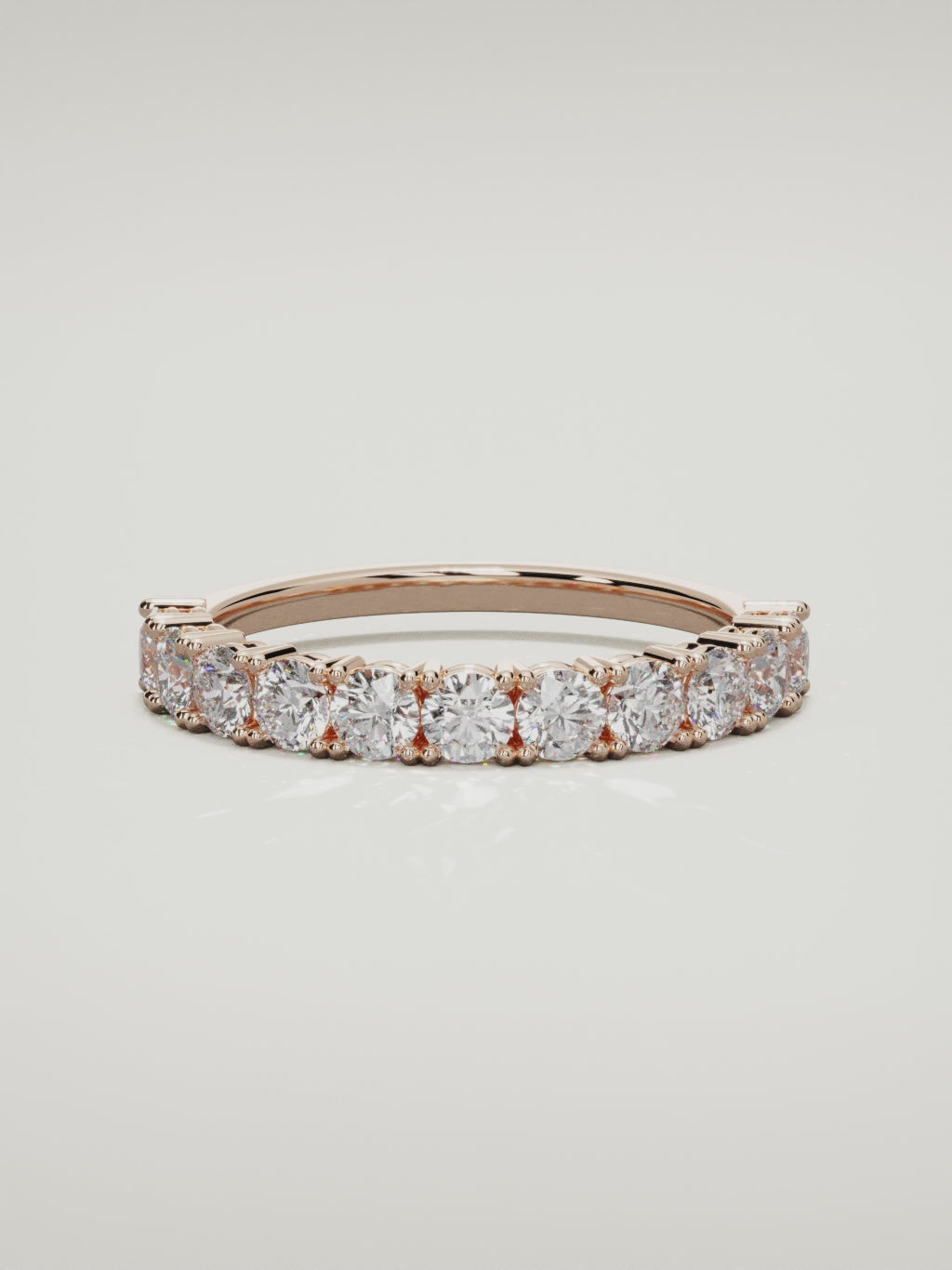 The Gloria open-prong half eternity band in 14K rose gold, 360 turntable video