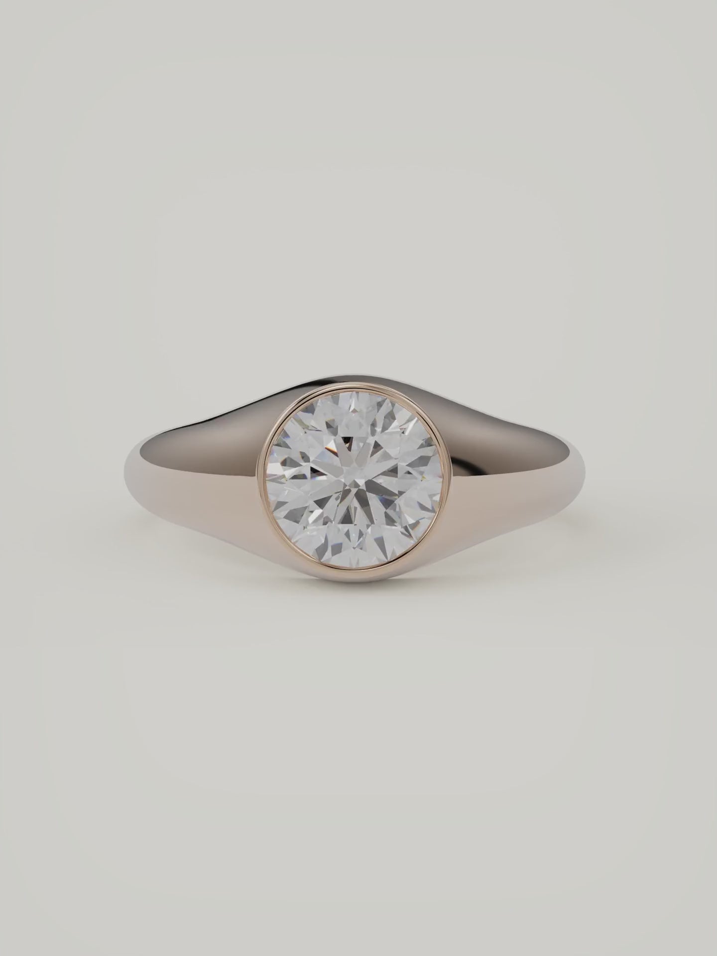The Cala | Round Bezel Solitaire — 14K Rose Gold — Video