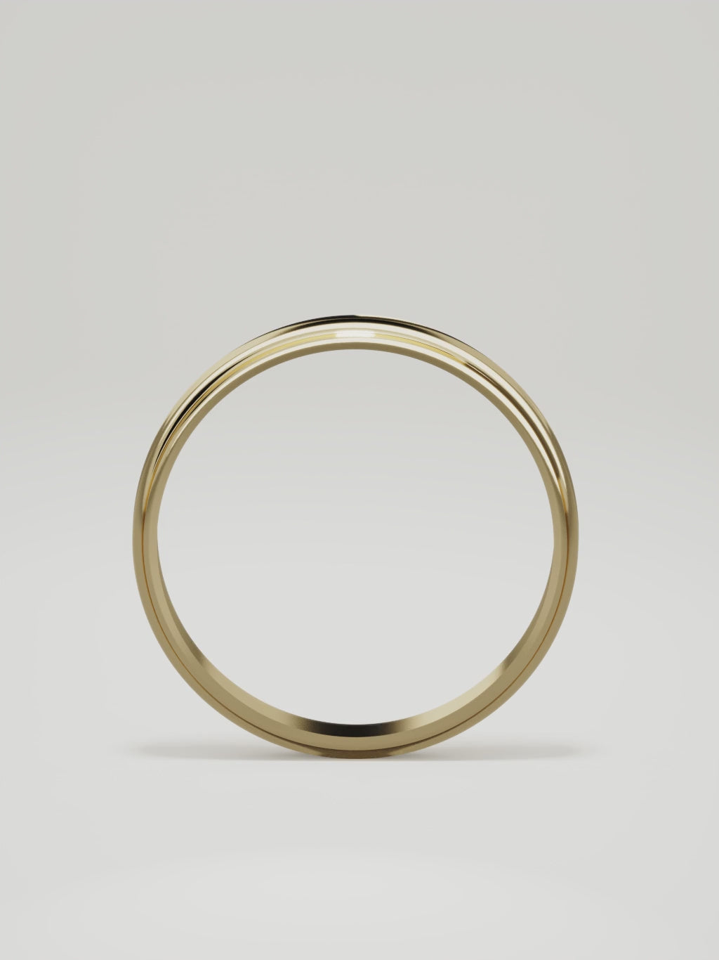 The Marco beveled-edge men's wedding band in 14K yellow gold, 3 mm, 360 turntable video