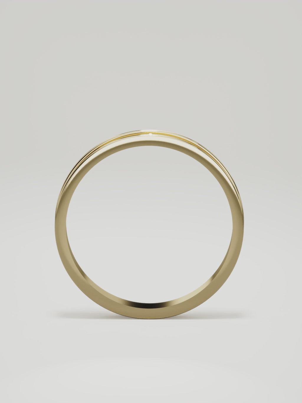 The Valle channel men's wedding band in 14K yellow gold, 3 mm, 360 turntable video