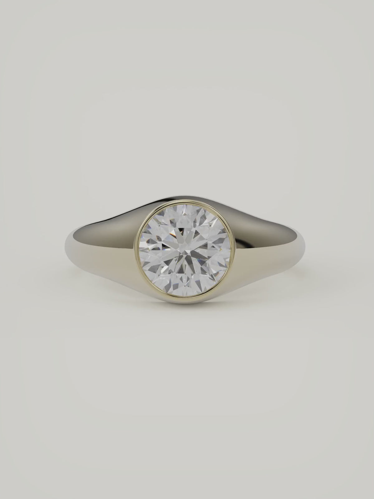 The Cala | Round Bezel Solitaire — 14K Yellow Gold — Video