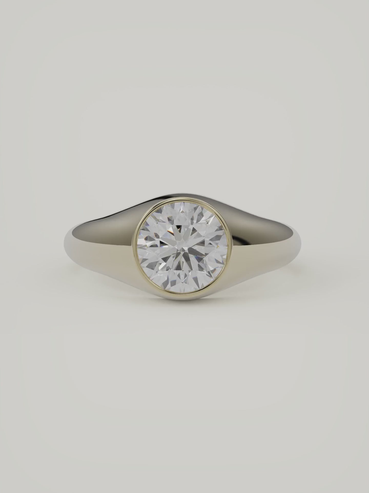 The Cala | Round Bezel Solitaire — 14K Yellow Gold — Video