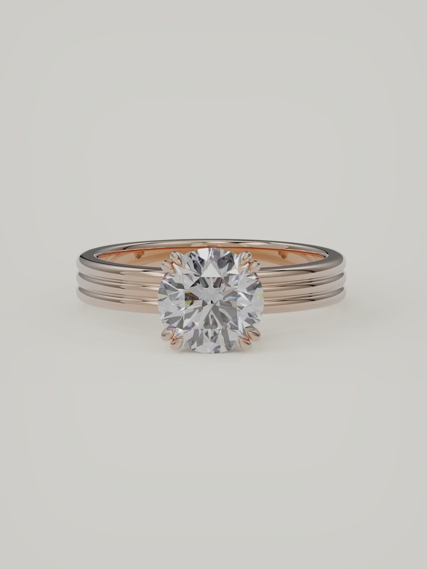 The Lira | Round Solitaire — 14K Rose Gold — Video