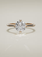 The Jazmin round lab-grown diamond solitaire in 14K rose gold, 360 turntable video