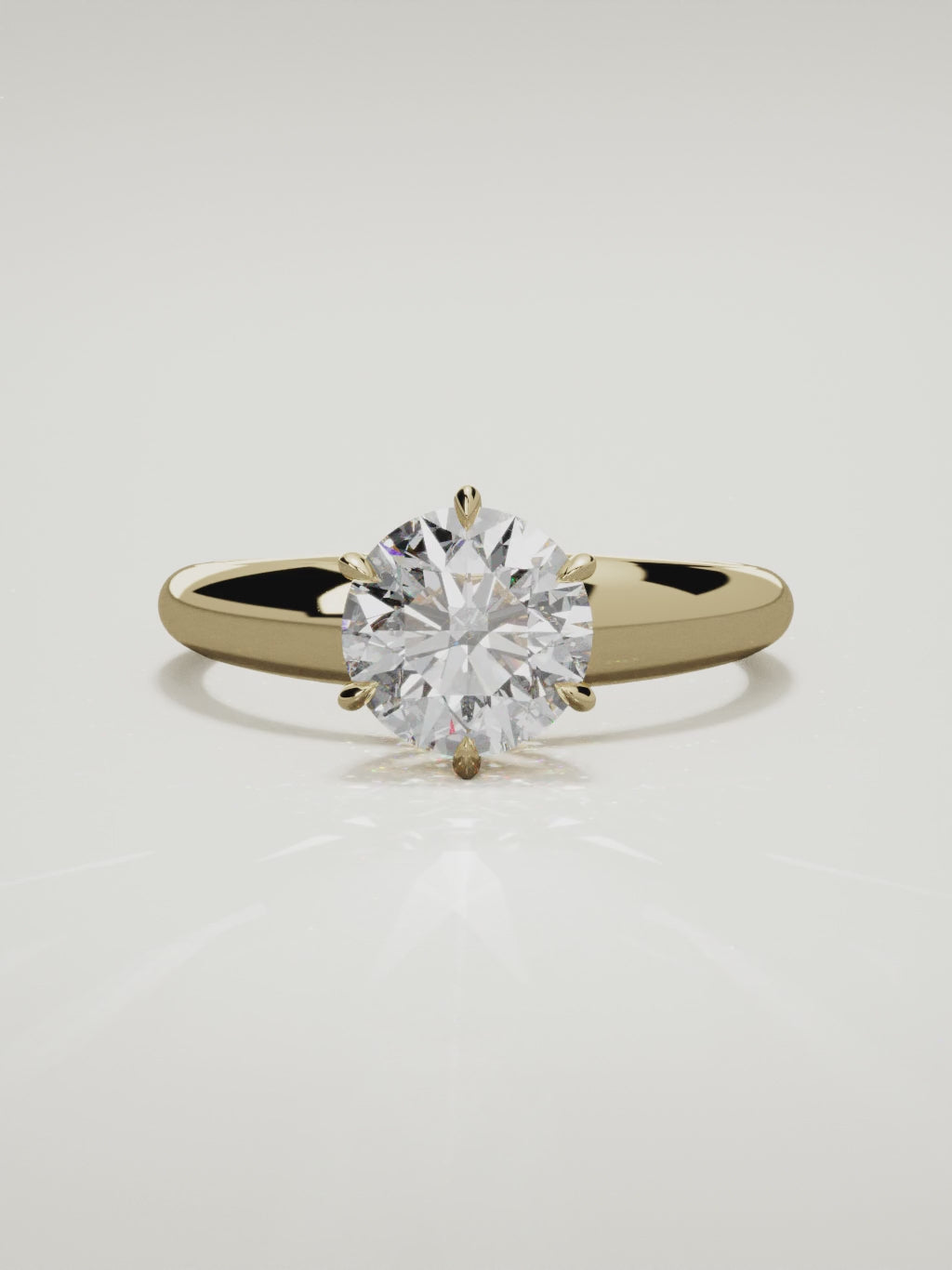 The Aire round lab-grown diamond solitaire in 14K yellow gold, 360 turntable video