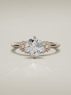 The Flora round lab-grown diamond solitaire in 14K rose gold, 360 turntable video