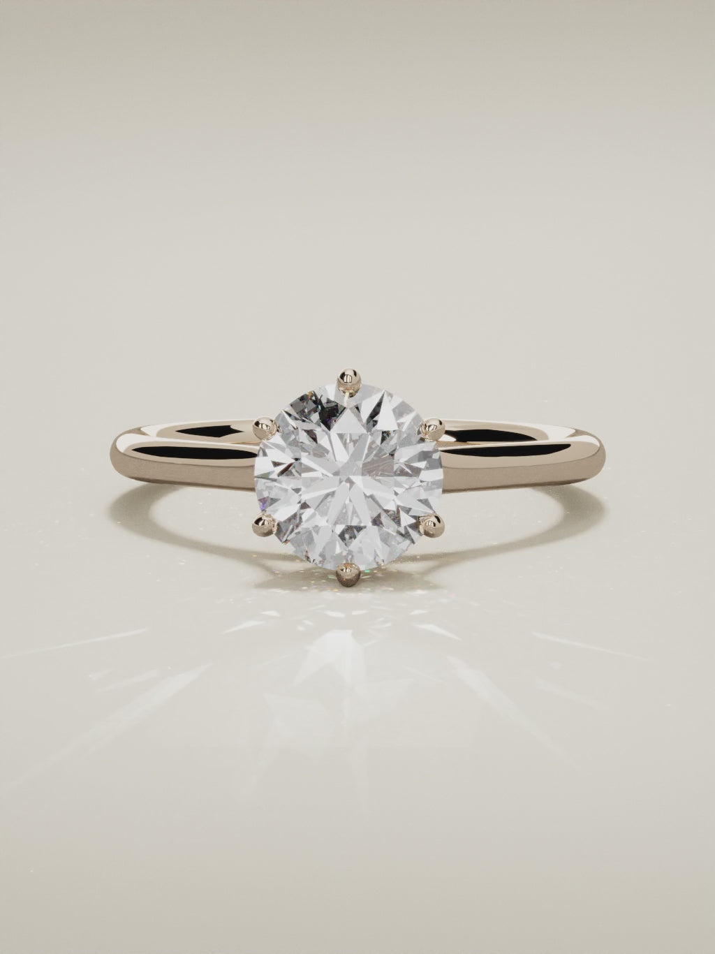 The Altar round lab-grown diamond solitaire in 14K rose gold, 360 turntable video