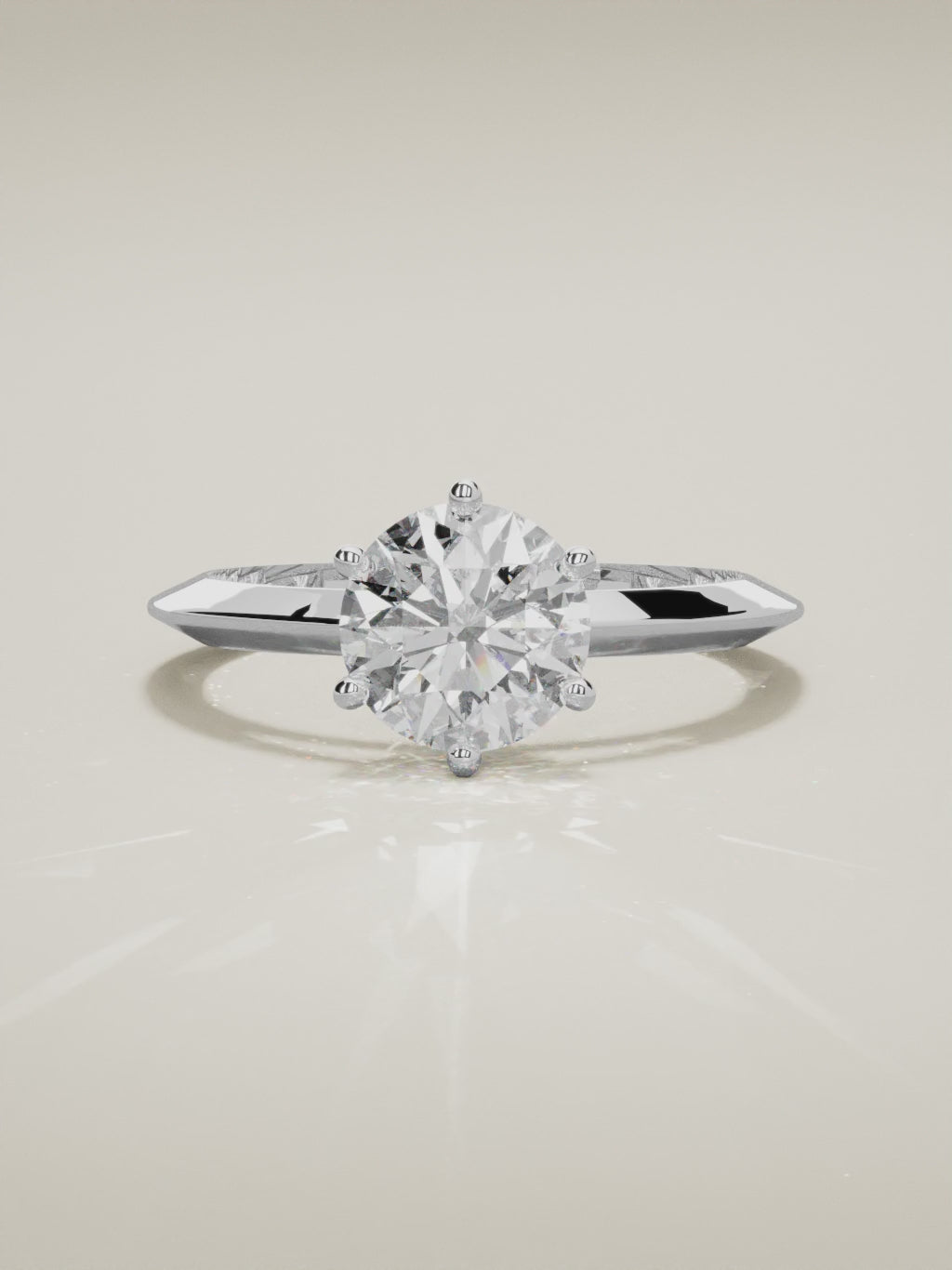 The Nave round lab-grown diamond solitaire in 14K white gold, 360 turntable video