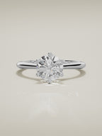 The Azahar round lab-grown diamond solitaire in 14K white gold, 360 turntable video