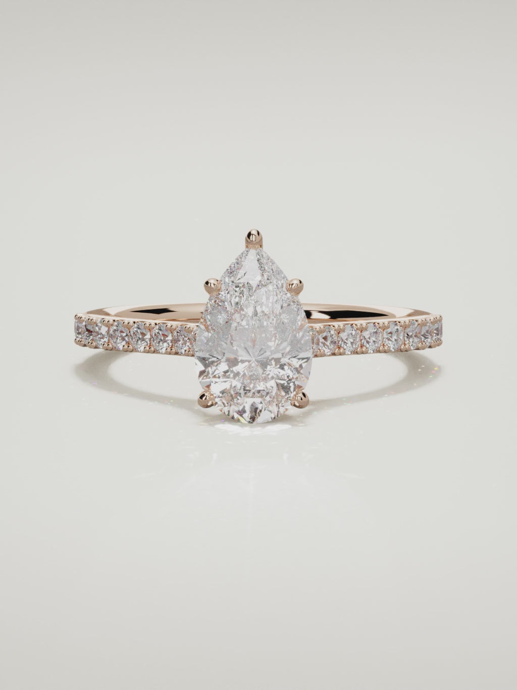 The Blonda pear-shaped lab-grown diamond solitaire in 14K rose gold, 360 turntable video