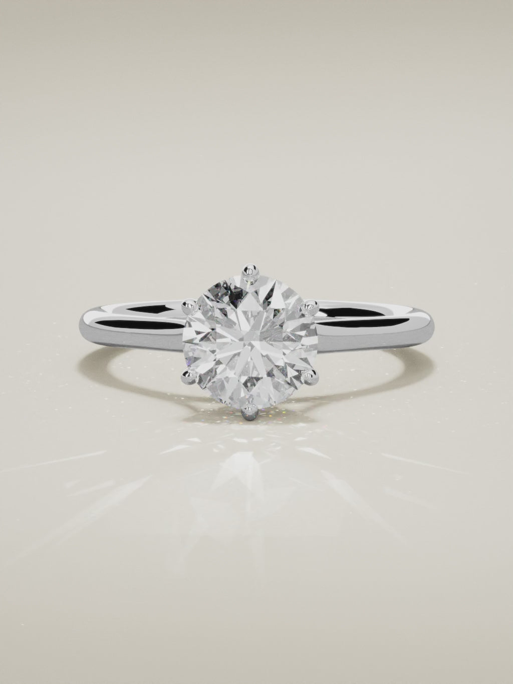 The Altar round lab-grown diamond solitaire in 14K white gold, 360 turntable video
